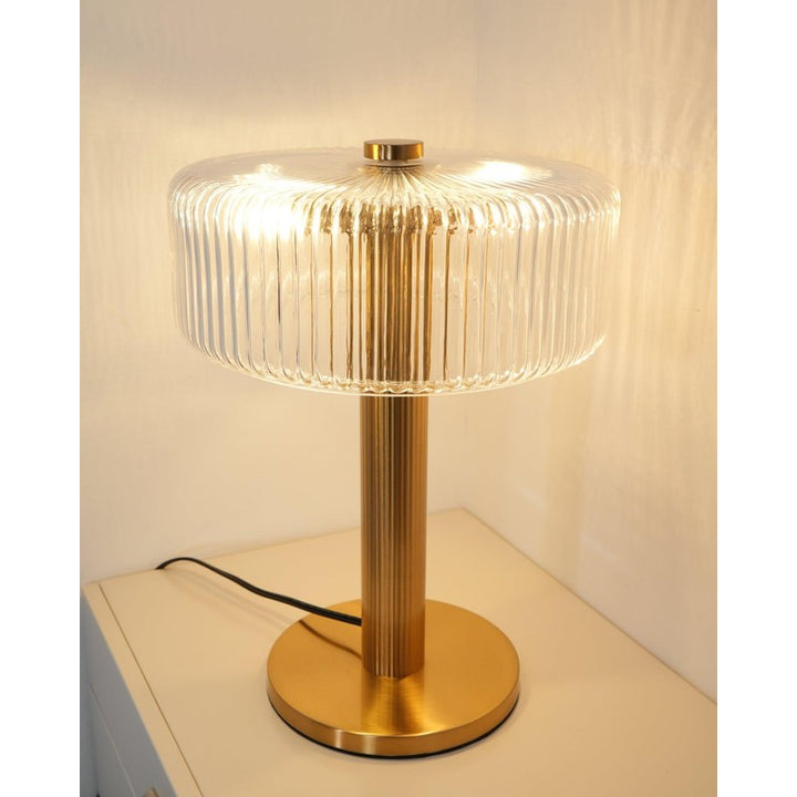 Lampa Stojąca Renato - Cylindryczny Abażur z Żłobkowaniem