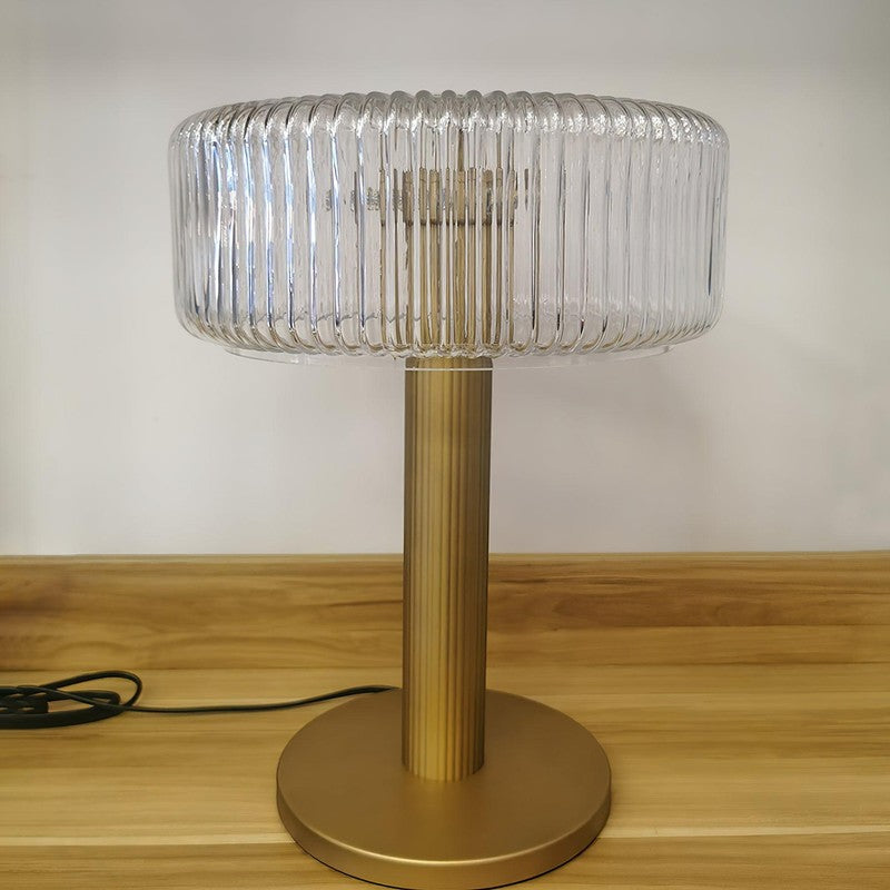 Lampa Stojąca Renato - Cylindryczny Abażur z Żłobkowaniem