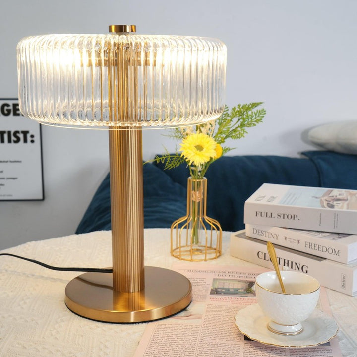 Lampa Stojąca Renato - Cylindryczny Abażur z Żłobkowaniem