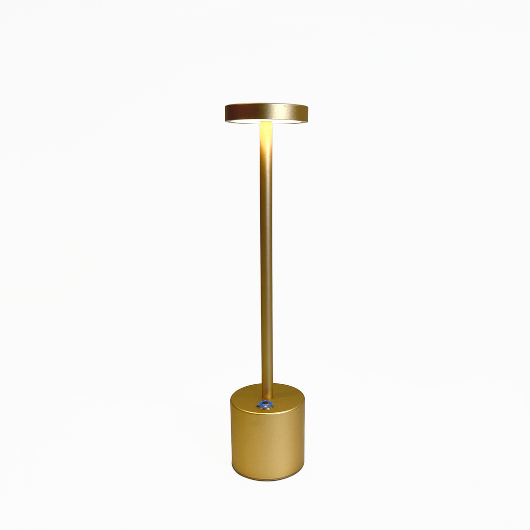 Lampa Stołowa Bezprzewodowa LED - Aluminiowa, Akumulatorowa USB, 3 Poziomy Jasności, Złota, Srebrna lub Czarna