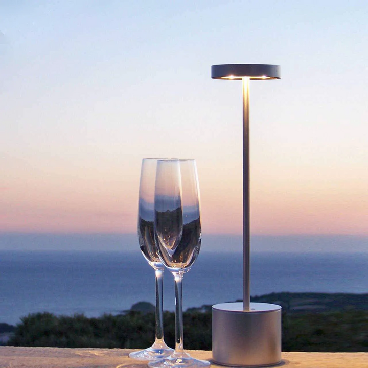 Lampa Stołowa Bezprzewodowa LED - Aluminiowa, Akumulatorowa USB, 3 Poziomy Jasności, Złota, Srebrna lub Czarna