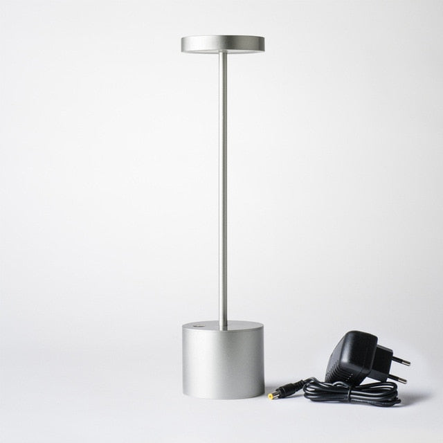 Lampa Stołowa Bezprzewodowa LED - Aluminiowa, Akumulatorowa USB, 3 Poziomy Jasności, Złota, Srebrna lub Czarna