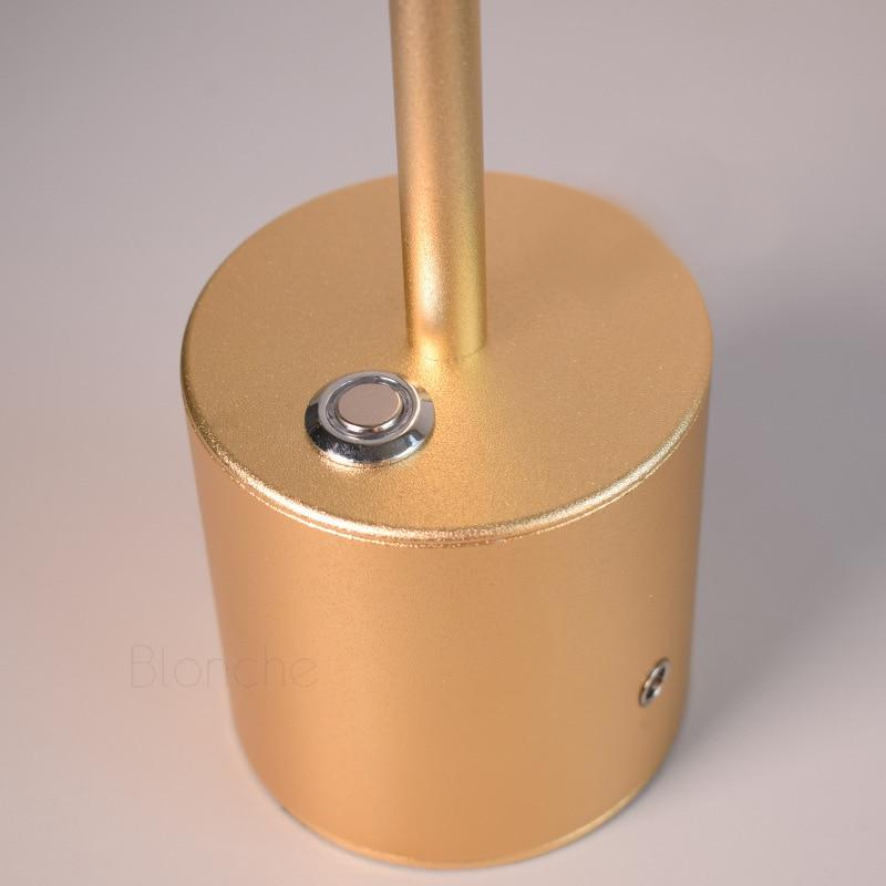 Lampa Stołowa Bezprzewodowa LED - Aluminiowa, Akumulatorowa USB, 3 Poziomy Jasności, Złota, Srebrna lub Czarna