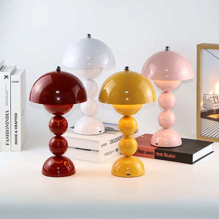 Lampa stołowa LED w kształcie grzybka - Akumulatorowa, dotykowa, ściemniana