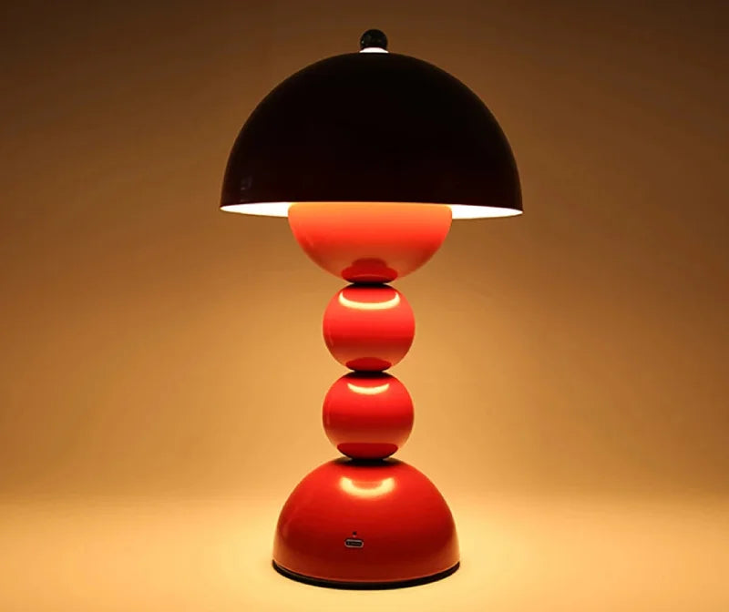 Lampa stołowa LED w kształcie grzybka - Akumulatorowa, dotykowa, ściemniana