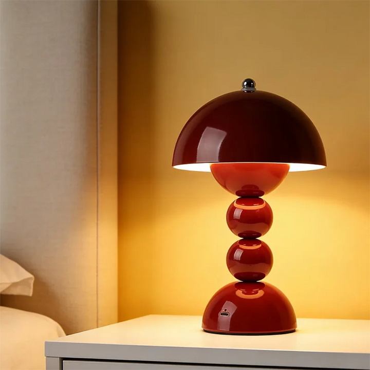 Lampa stołowa LED w kształcie grzybka - Akumulatorowa, dotykowa, ściemniana