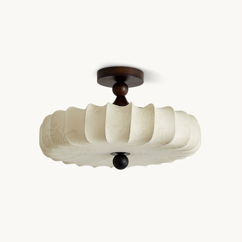 Lampa sufitowa Anela - segmentowany klosz z motywem botanicznym
