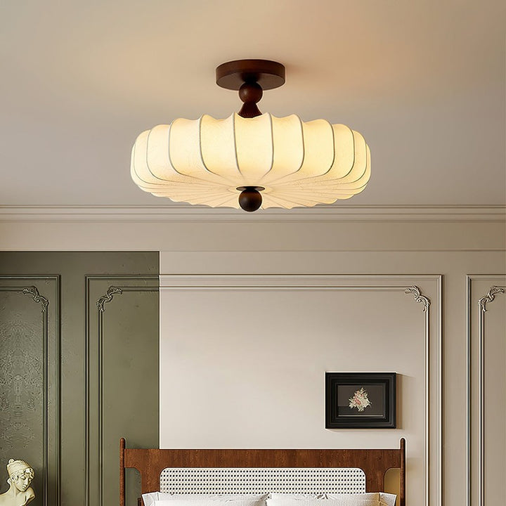 Lampa sufitowa Anela - segmentowany klosz z motywem botanicznym
