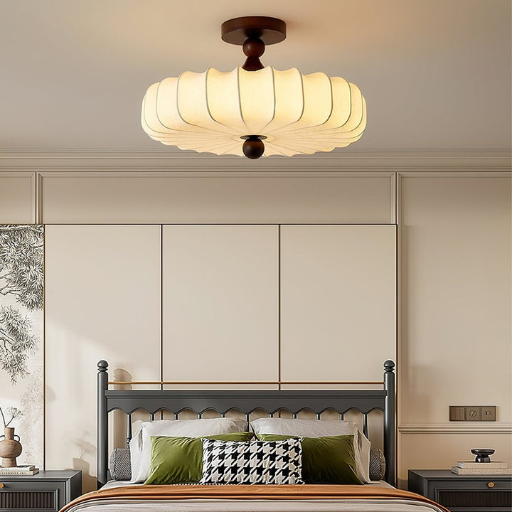Lampa sufitowa Anela - segmentowany klosz z motywem botanicznym