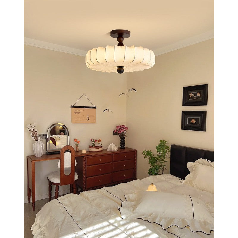 Lampa sufitowa Anela - segmentowany klosz z motywem botanicznym