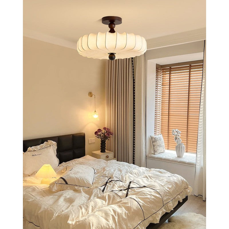 Lampa sufitowa Anela - segmentowany klosz z motywem botanicznym