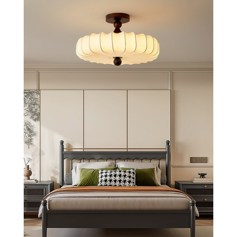 Lampa sufitowa Anela - segmentowany klosz z motywem botanicznym