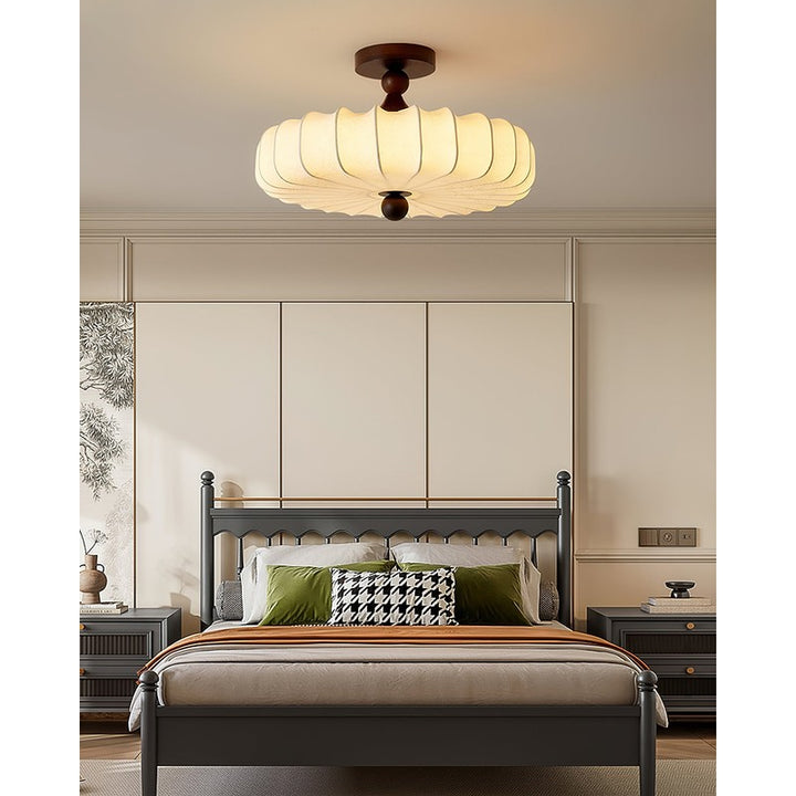 Lampa sufitowa Anela - segmentowany klosz z motywem botanicznym