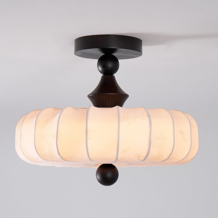 Lampa sufitowa Anela - segmentowany klosz z motywem botanicznym