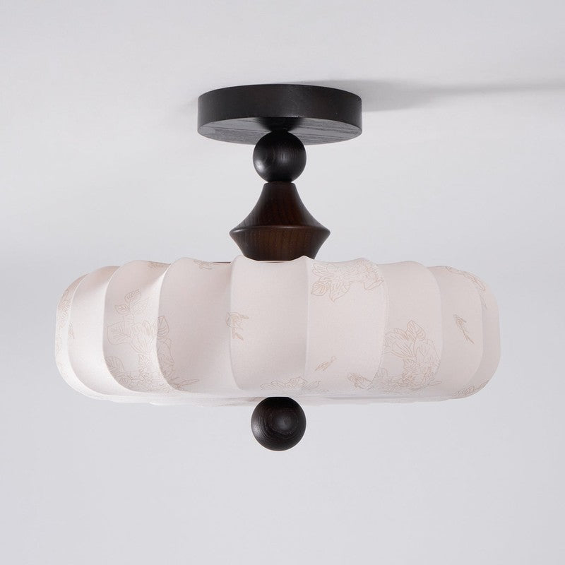 Lampa sufitowa Anela - segmentowany klosz z motywem botanicznym