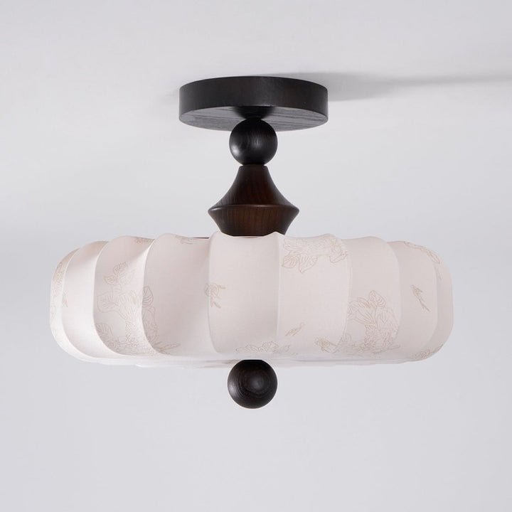 Lampa sufitowa Anela - segmentowany klosz z motywem botanicznym