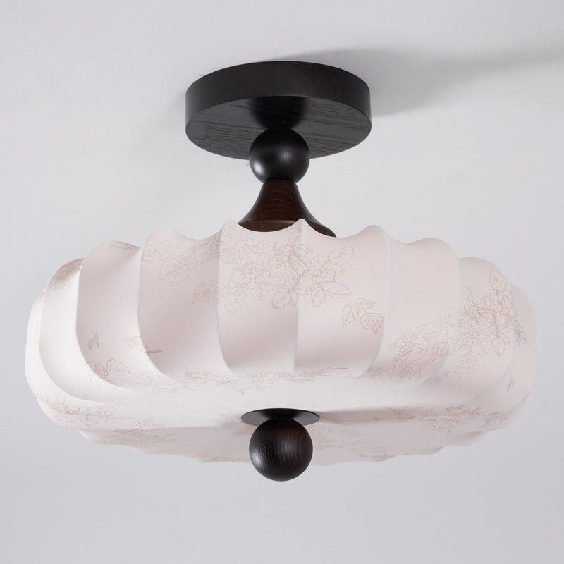 Lampa sufitowa Anela - segmentowany klosz z motywem botanicznym