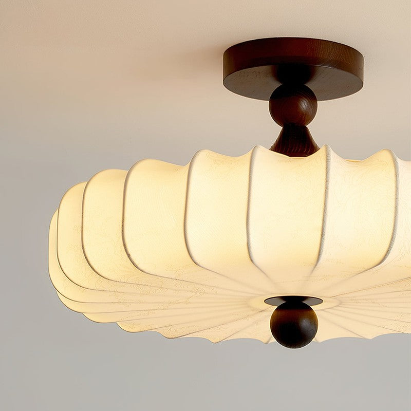 Lampa sufitowa Anela - segmentowany klosz z motywem botanicznym