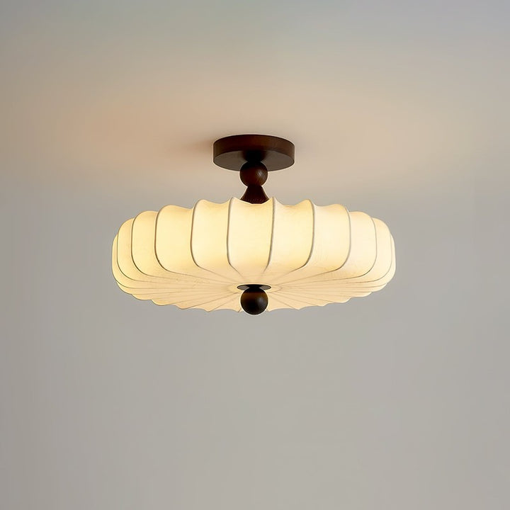 Lampa sufitowa Anela - segmentowany klosz z motywem botanicznym