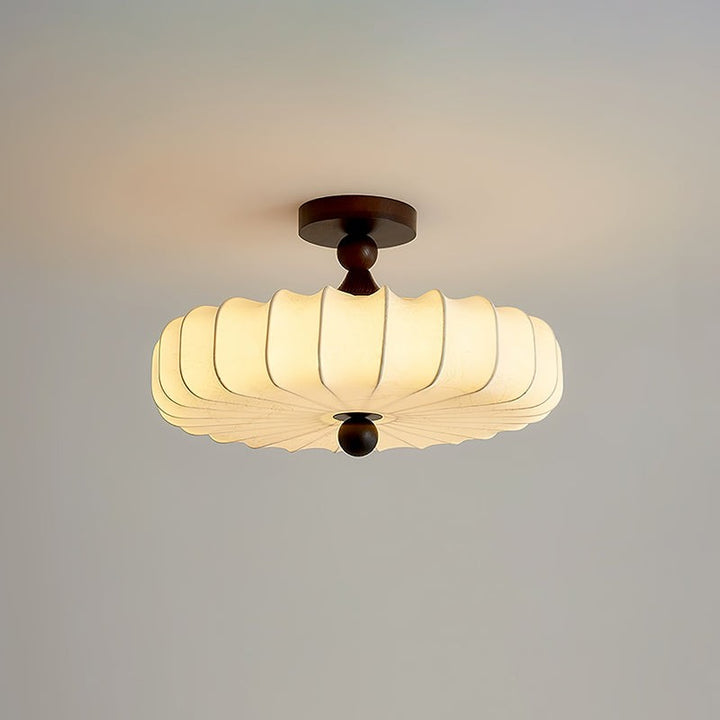 Lampa sufitowa Anela - segmentowany klosz z motywem botanicznym