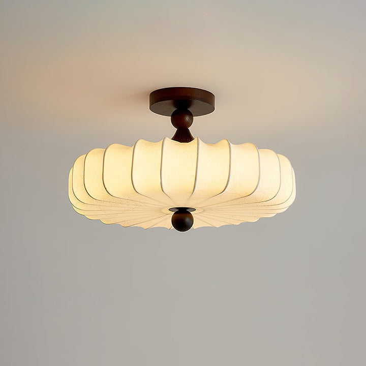 Lampa sufitowa Anela - segmentowany klosz z motywem botanicznym