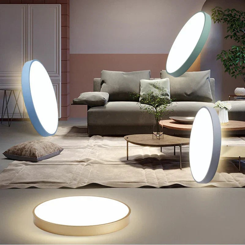 Lampa sufitowa LED - Okrągły kształt bębna z regulacją światła