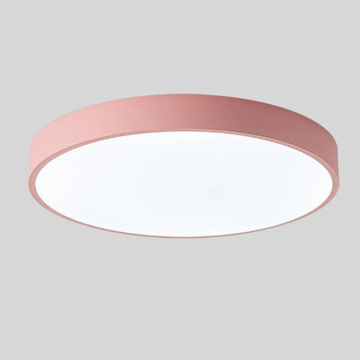 Lampa sufitowa LED - Okrągły kształt z akcentem drewna