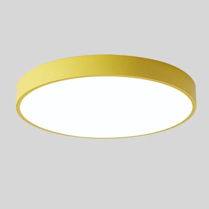 Lampa sufitowa LED - Okrągły kształt z akcentem drewna