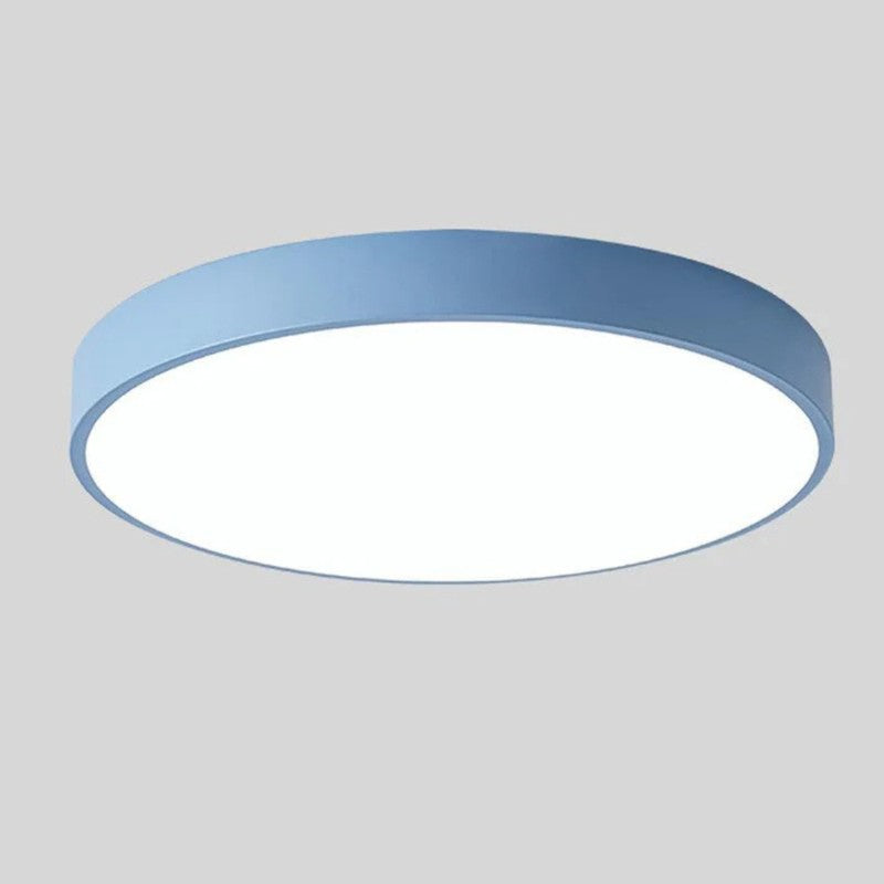 Lampa sufitowa LED - Okrągły kształt z akcentem drewna