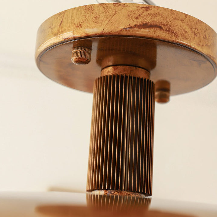 Lampa Sufitowa Półprzytwierdzana - Metalowy Dyszek z Białym Szkłem