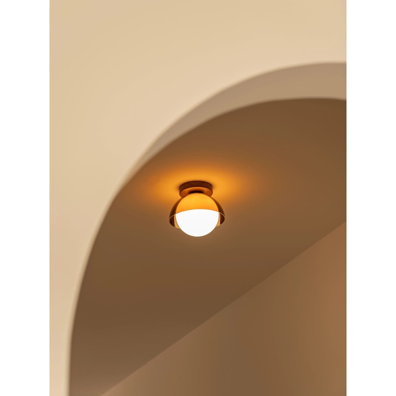 Lampa sufitowa plafon kopułowy z kloszem kulistym