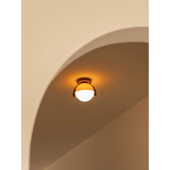 Lampa sufitowa plafon kopułowy z kloszem kulistym