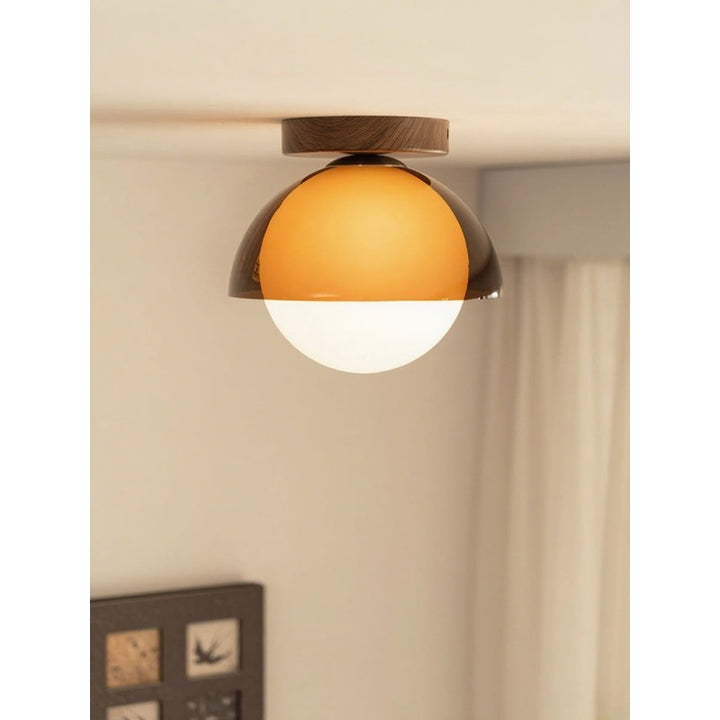 Lampa sufitowa plafon kopułowy z kloszem kulistym