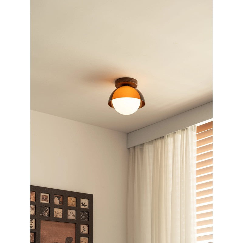 Lampa sufitowa plafon kopułowy z kloszem kulistym