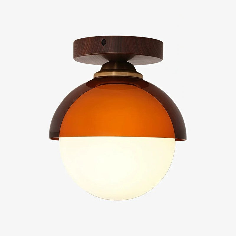 Lampa sufitowa plafon kopułowy z kloszem kulistym