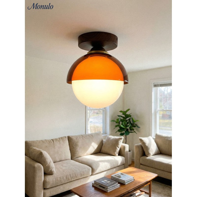 Lampa sufitowa plafon kopułowy z kloszem kulistym