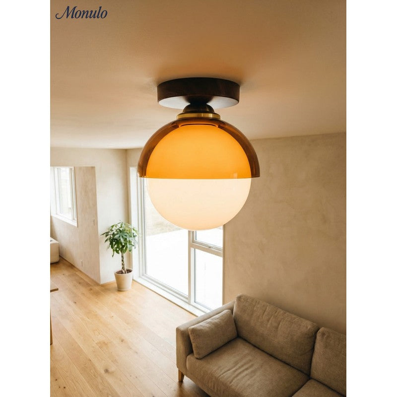 Lampa sufitowa plafon kopułowy z kloszem kulistym