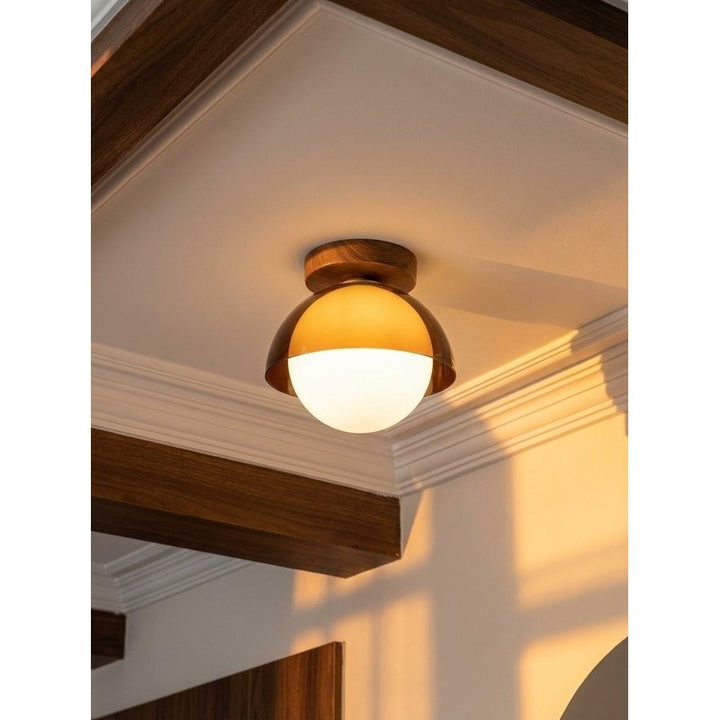 Lampa sufitowa plafon kopułowy z kloszem kulistym