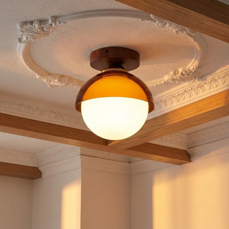 Lampa sufitowa plafon kopułowy z kloszem kulistym