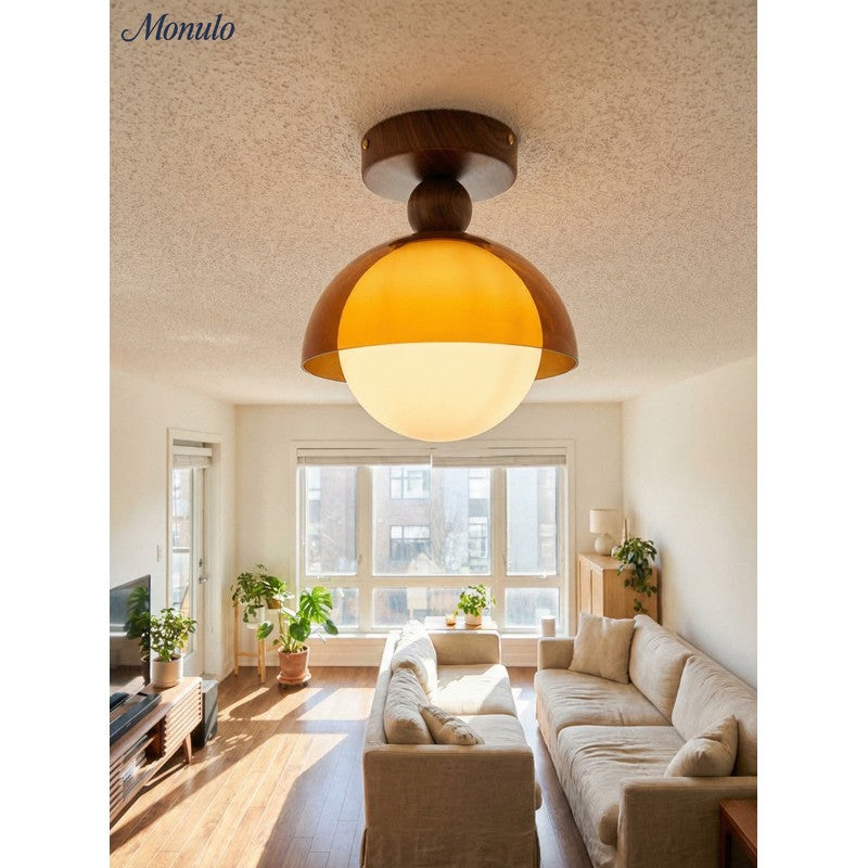 Lampa sufitowa plafon kopułowy z kloszem kulistym