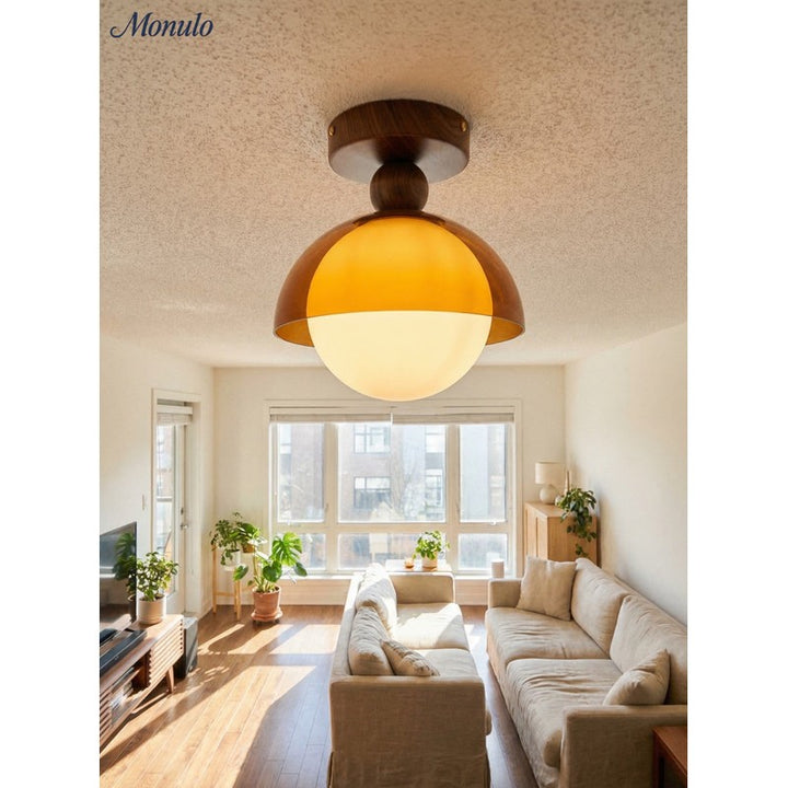 Lampa sufitowa plafon kopułowy z kloszem kulistym