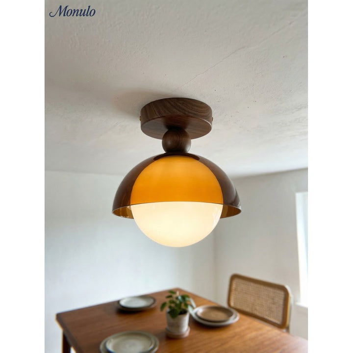 Lampa sufitowa plafon kopułowy z kloszem kulistym