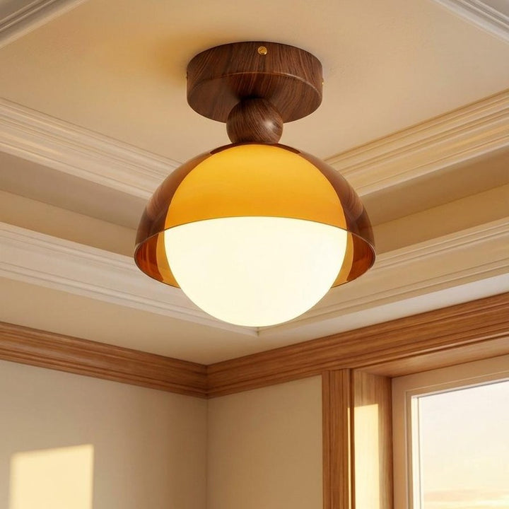 Lampa sufitowa plafon kopułowy z kloszem kulistym