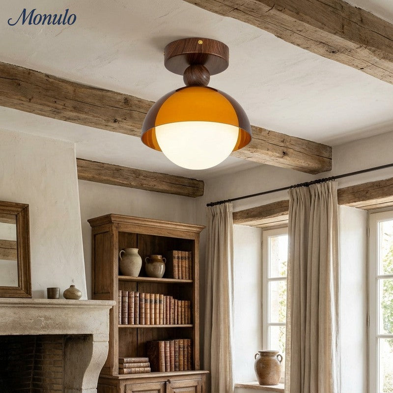 Lampa sufitowa plafon kopułowy z kloszem kulistym