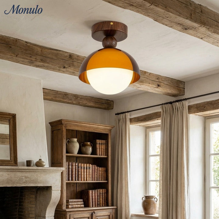 Lampa sufitowa plafon kopułowy z kloszem kulistym