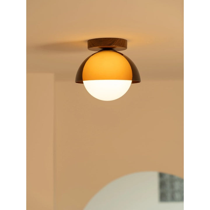 Lampa sufitowa plafon kopułowy z kloszem kulistym