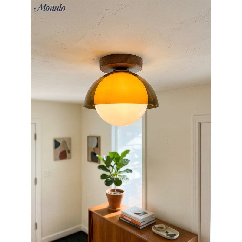 Lampa sufitowa plafon kopułowy z kloszem kulistym