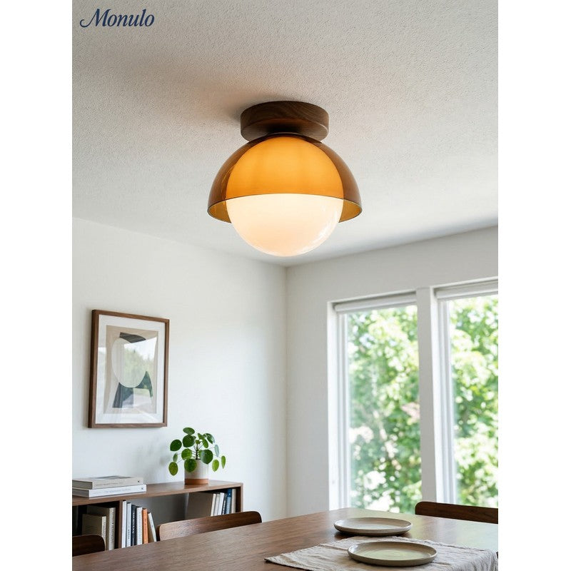 Lampa sufitowa plafon kopułowy z kloszem kulistym