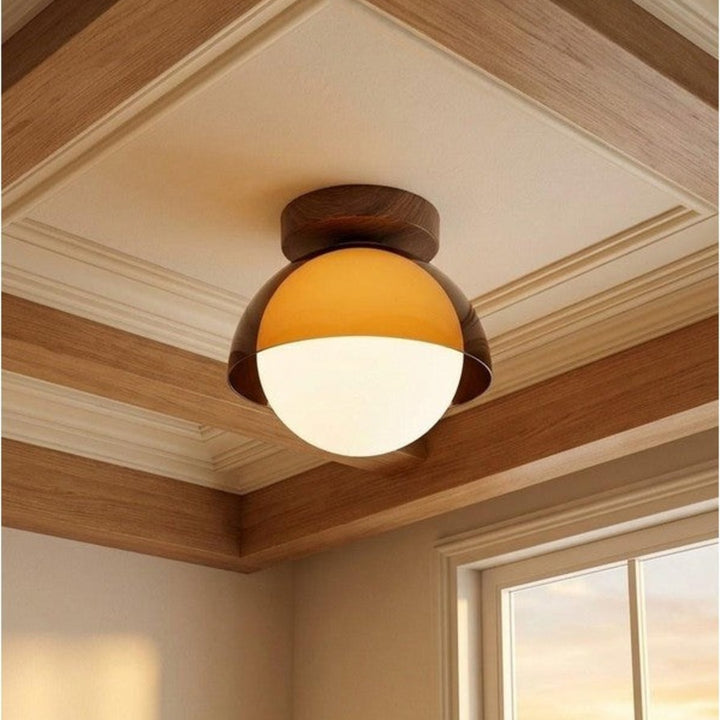 Lampa sufitowa plafon kopułowy z kloszem kulistym