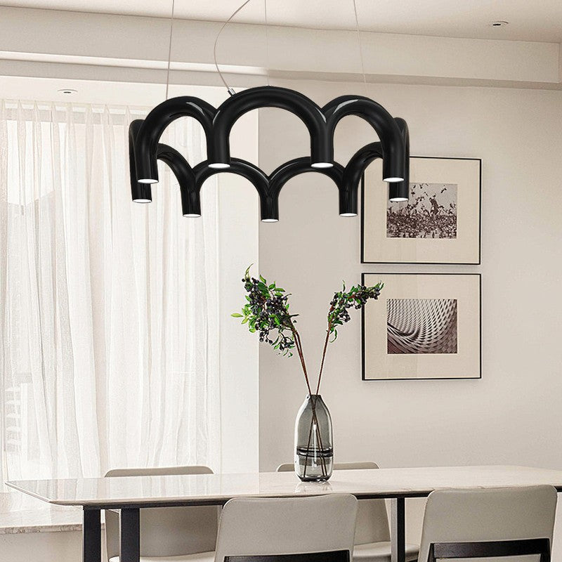 Lampa wisząca modułowa - łukowe rurki w kształcie litery U